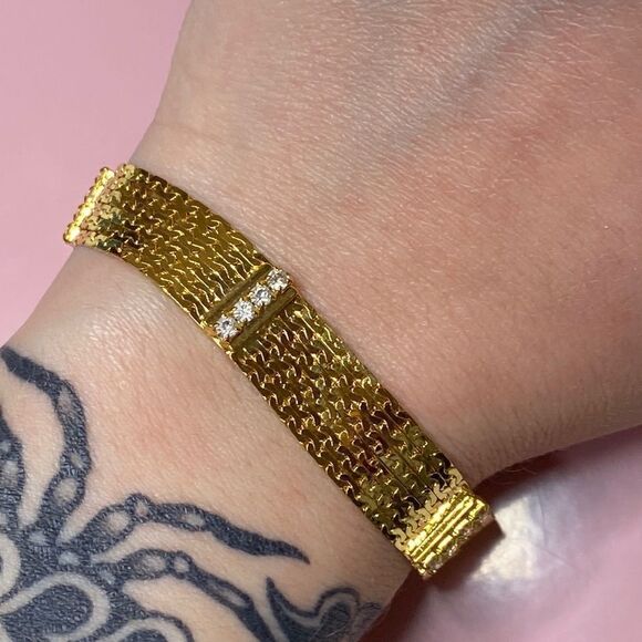 Jewelry - 💛 Vintage Gold Plated 6 Strand Crystal Bracelet
